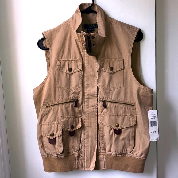 Lauren Ralph Lauren Jackets & Blazers - NWT Lauren by Ralph Lauren Khaki Vest Petite Large